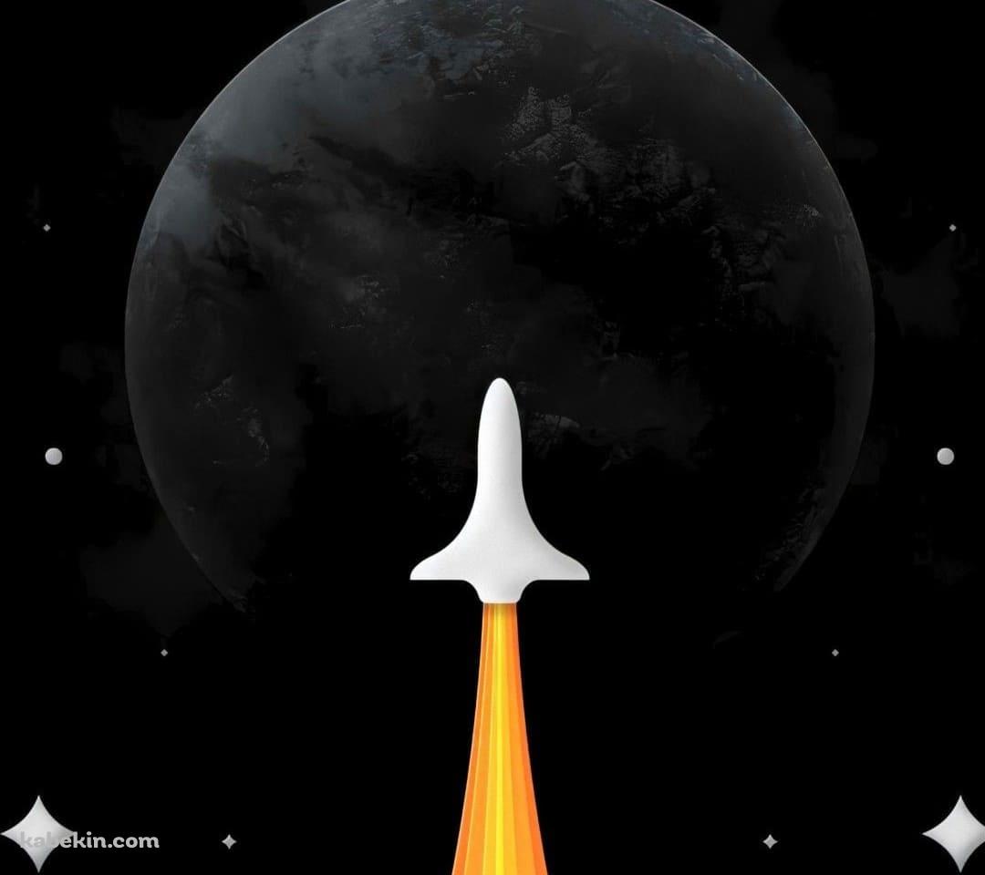 ロケットと黒い宇宙のAndroidの壁紙(1080px x 960px) スマホ用