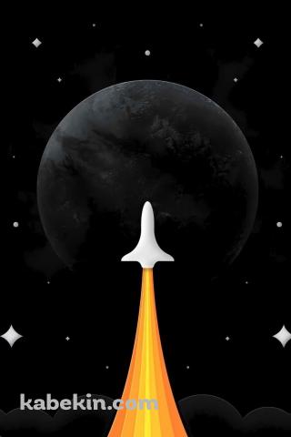 ロケットと黒い宇宙のAndroidの壁紙(320px x 480px) スマホ用