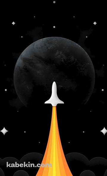 ロケットと黒い宇宙のAndroidの壁紙(360px x 592px) スマホ用
