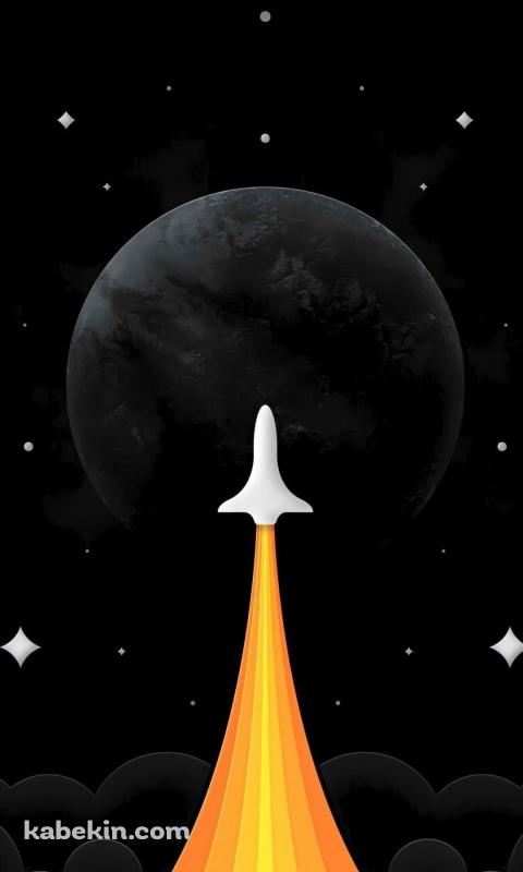 ロケットと黒い宇宙のAndroidの壁紙(480px x 800px) スマホ用
