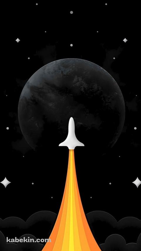 ロケットと黒い宇宙のAndroidの壁紙(480px x 854px) スマホ用