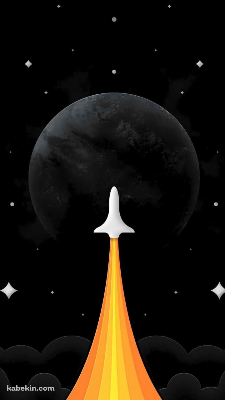 ロケットと黒い宇宙のAndroidの壁紙(720px x 1280px) スマホ用