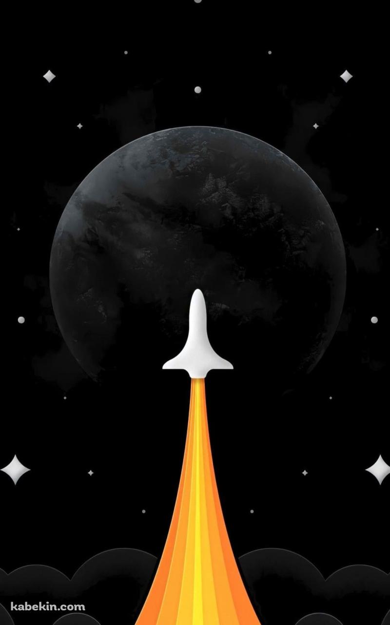 ロケットと黒い宇宙のAndroidの壁紙(800px x 1280px) スマホ用