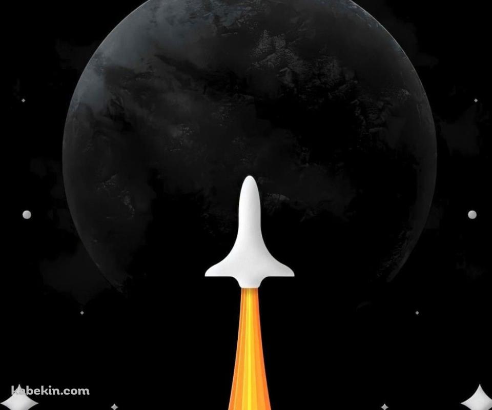ロケットと黒い宇宙のAndroidの壁紙(960px x 800px) スマホ用