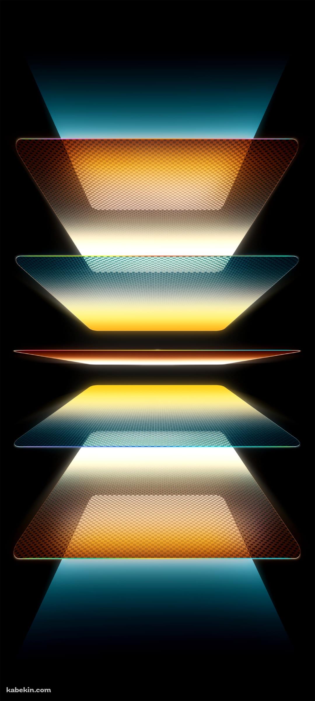 複数枚の青黄のガラスのAndroidの壁紙(1080px x 2400px) スマホ用