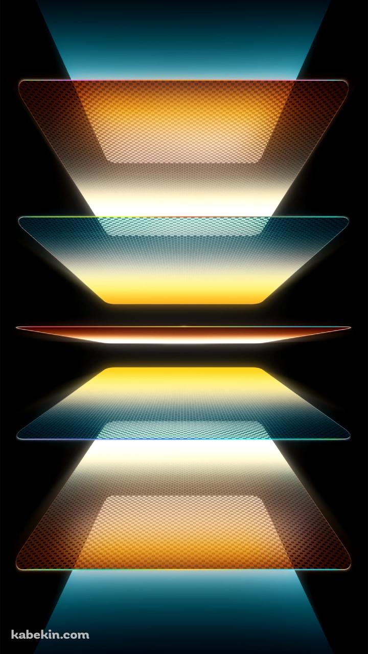 複数枚の青黄のガラスのAndroidの壁紙(720px x 1280px) スマホ用