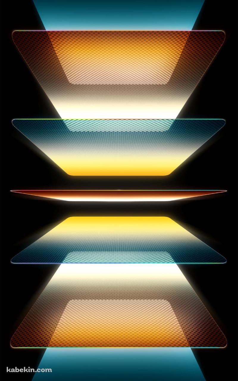 複数枚の青黄のガラスのAndroidの壁紙(800px x 1280px) スマホ用