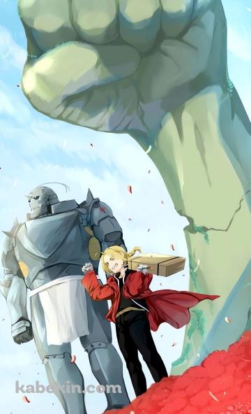 鋼の錬金術師 / エドワード・エルリック / アルフォンス・エルリック / ガッツポーズのAndroidの壁紙(360px x 592px) スマホ用