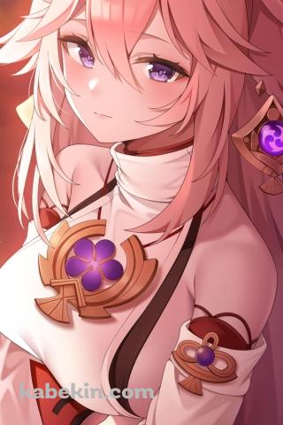 綺麗な八重神子 / 原神のAndroidの壁紙(320px x 480px) スマホ用