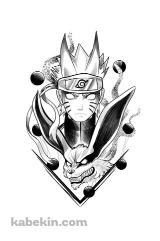 ナルト / NARUTO / 尾獣 / ラフスケッチのAndroidの壁紙(320px x 480px) スマホ用