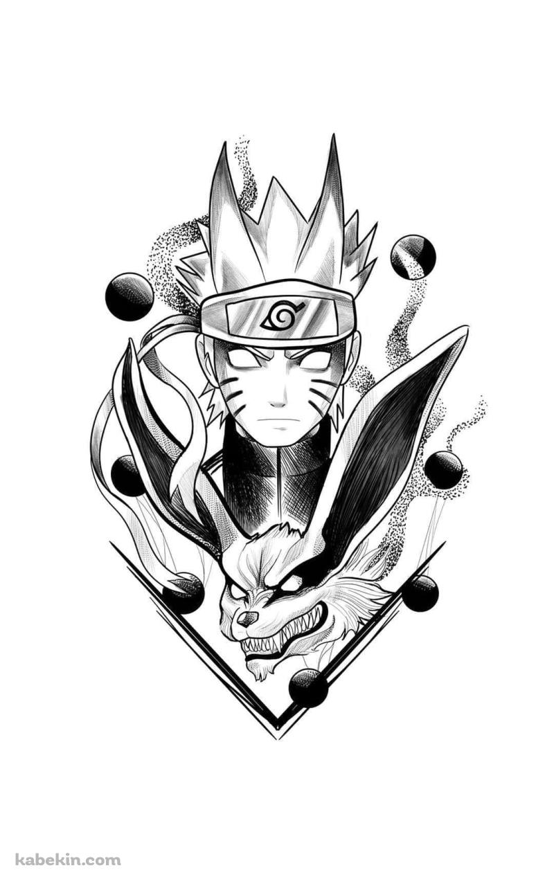 ナルト / NARUTO / 尾獣 / ラフスケッチのAndroidの壁紙(800px x 1280px) スマホ用