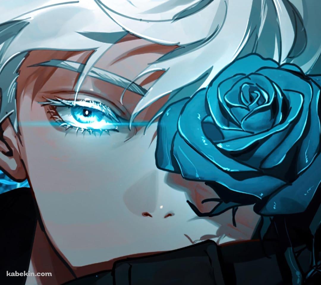 五条悟 / 青い薔薇 / 呪術廻戦のAndroidの壁紙(1080px x 960px) スマホ用