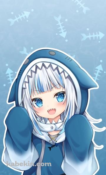 かわいいがうる・ぐら / Gawr Gura / 鮫ちゃん / ホロライブ / バーチャルYouTuberのAndroidの壁紙(360px x 592px) スマホ用