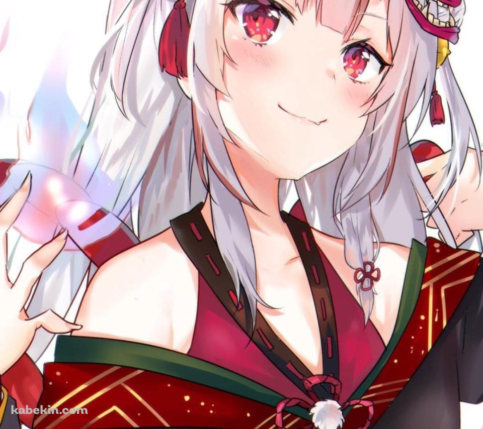 かわいい百鬼あやめ(なきり あやめ) / バーチャルYouTuber / ホロライブのAndroidの壁紙(960px x 854px) スマホ用