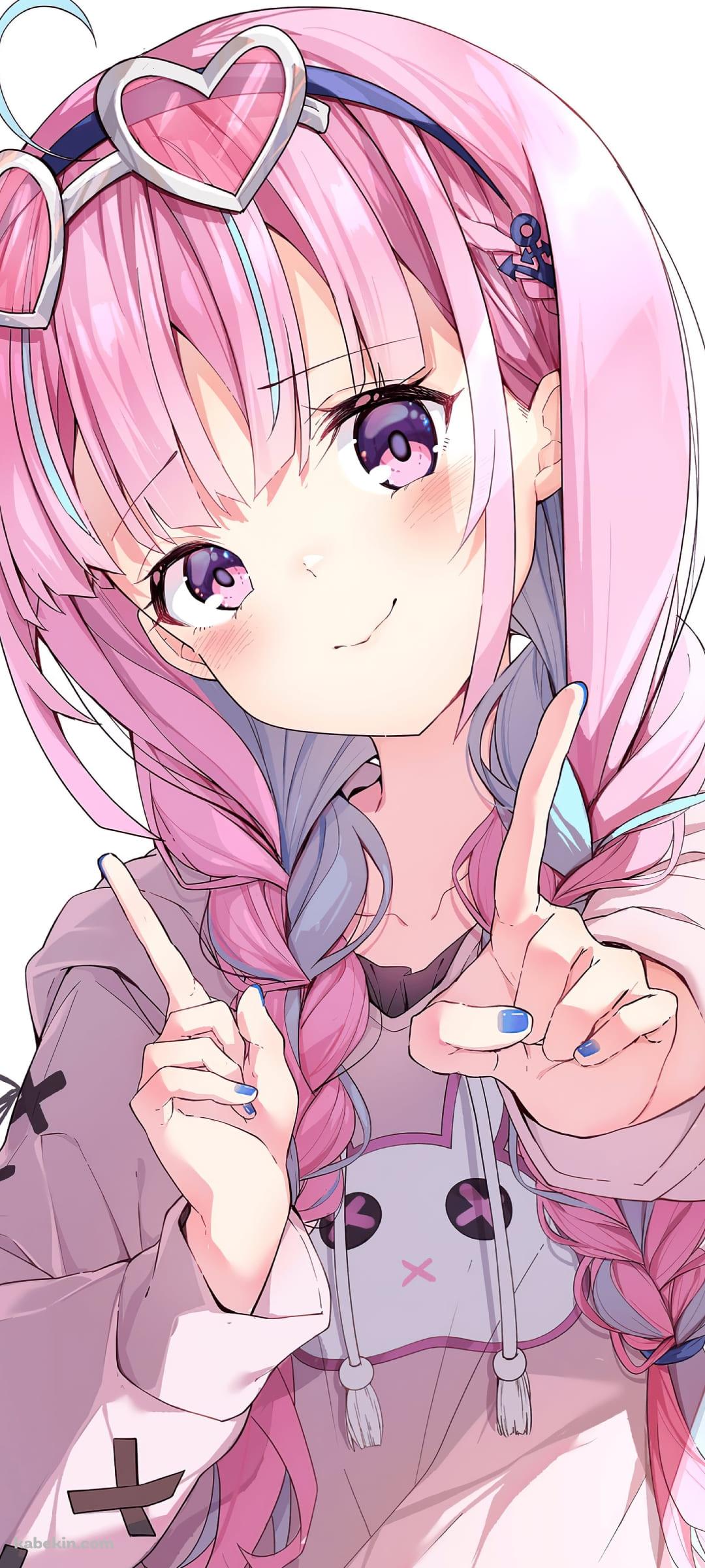 かわいい湊あくあ / ホロライブ / Vtuber / ファンアートのAndroidの壁紙(1080px x 2400px) スマホ用