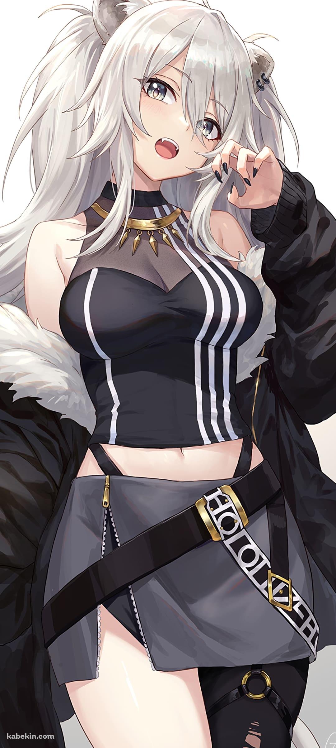 獅白ぼたん(ししろ ぼたん) / ファンアート / かわいい / バーチャルYouTuber / ホロライブのAndroidの壁紙(1080px x 2400px) スマホ用