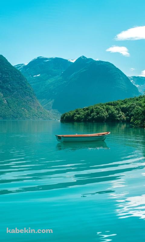 ノルウェー / フィヨルド地帯 / 絶景 / ボート / 山のAndroidの壁紙(480px x 800px) スマホ用
