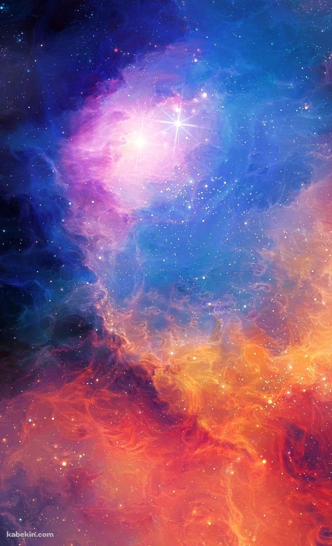 綺麗な青と赤の壮大な宇宙のAndroidの壁紙(1080px x 1776px) スマホ用