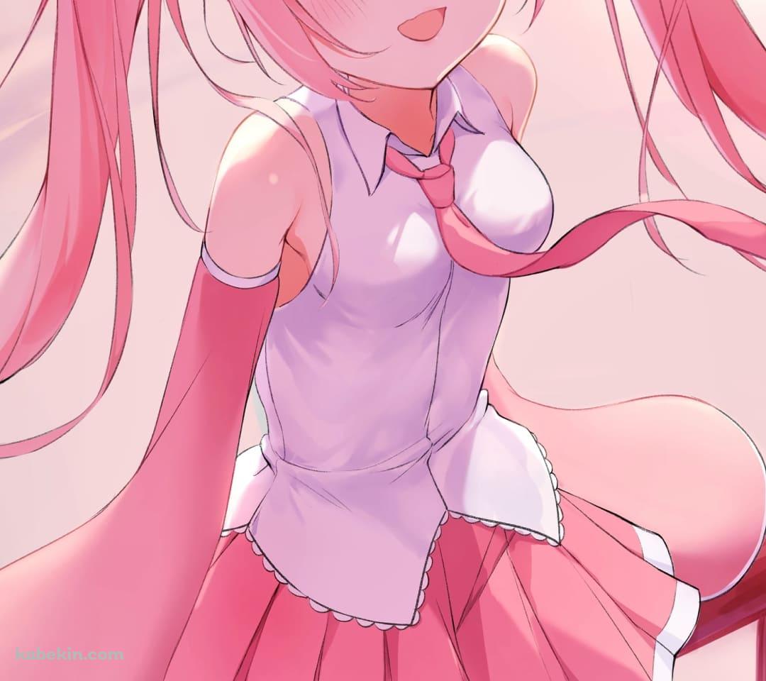 かわいい桜ミク / ボーカロイドのAndroidの壁紙(1080px x 960px) スマホ用