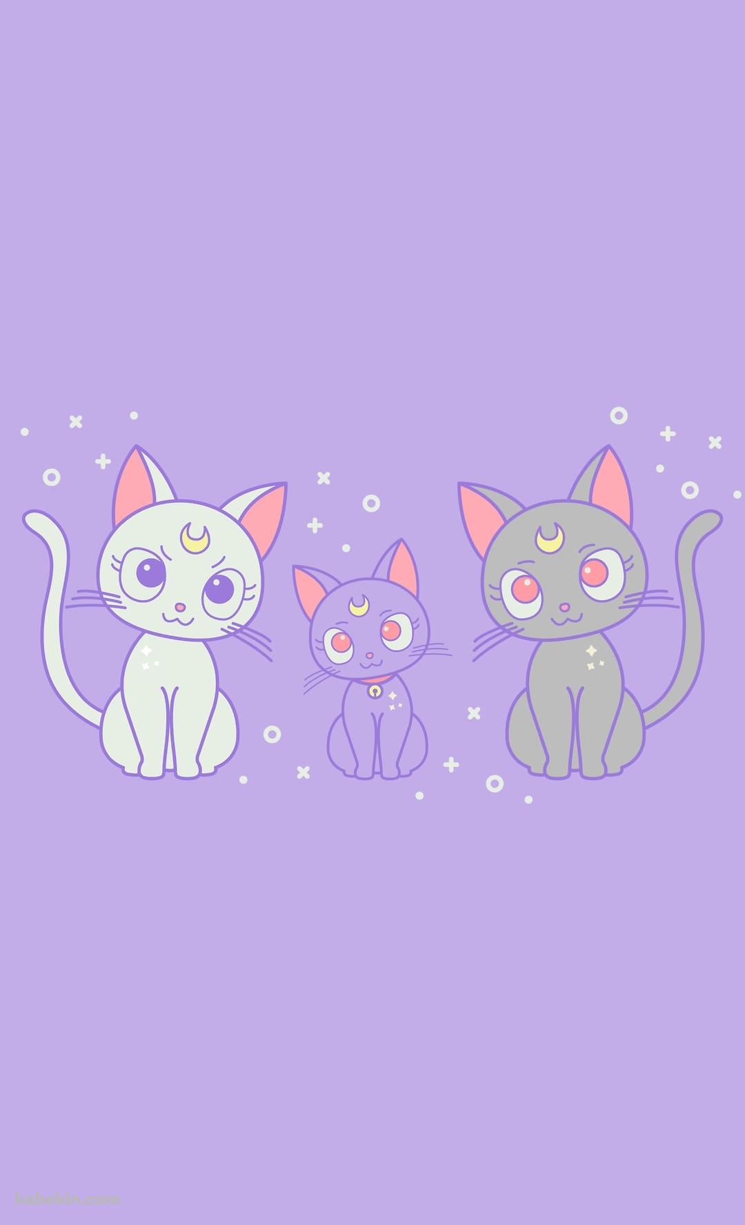 セーラームーン / ルナ / アルテミス / ダイアナ / 猫のAndroidの壁紙(1080px x 1776px) スマホ用