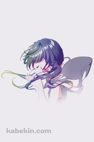お祈りをする天野陽菜(あまの ひな) / かわいい / アニメ映画「天気の子」のAndroidの壁紙(320px x 480px) スマホ用