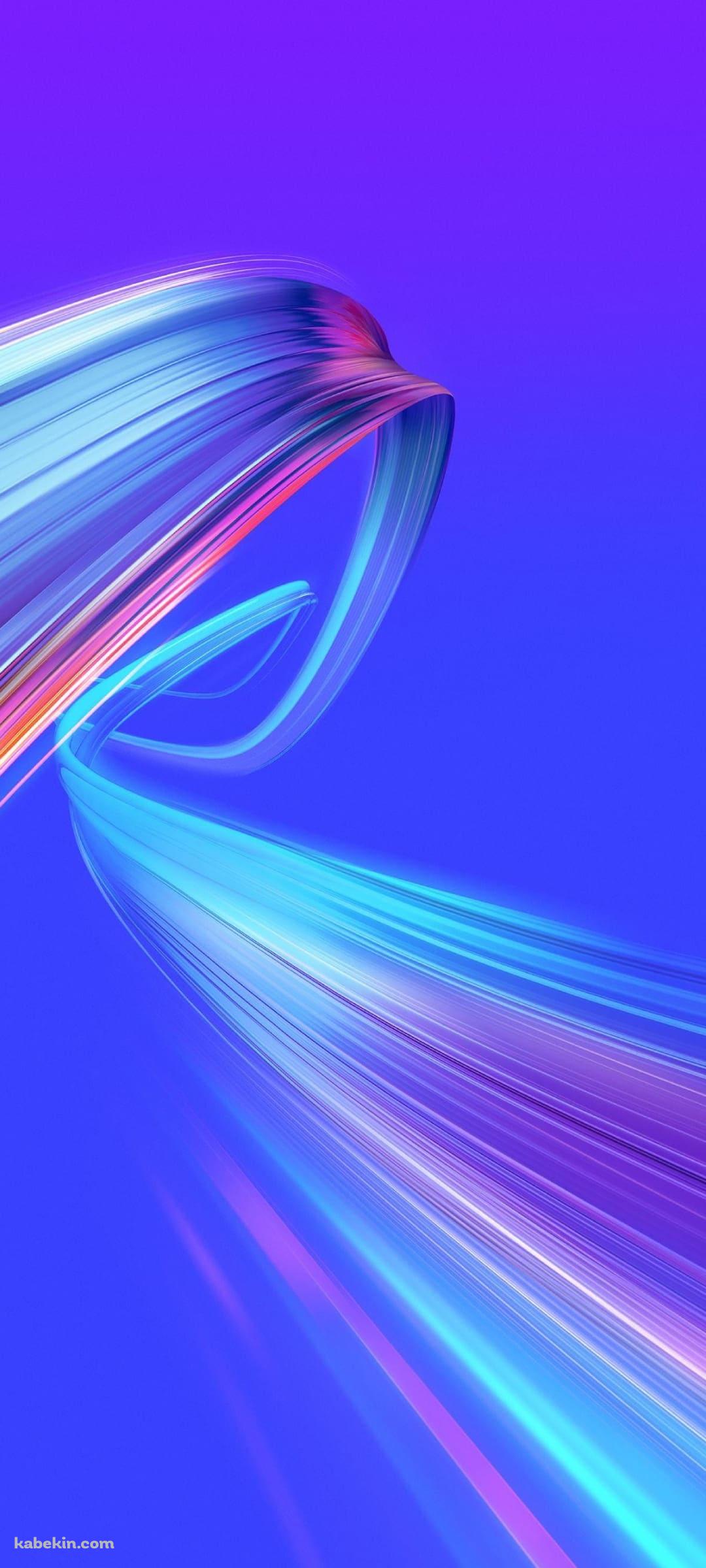 綺麗な青・紫の帯・ラインのAndroidの壁紙(1080px x 2400px) スマホ用
