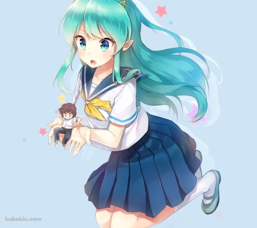 うる星やつら / ラムちゃん / 諸星あたる / ファンアート / かわいい / セーラー服のAndroidの壁紙(1080px x 960px) スマホ用