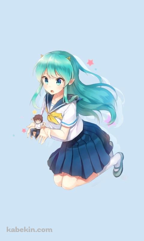 うる星やつら / ラムちゃん / 諸星あたる / ファンアート / かわいい / セーラー服のAndroidの壁紙(480px x 800px) スマホ用