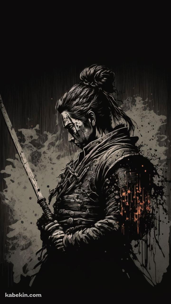 黒い侍 / 武士 / かっこいい / 日本のAndroidの壁紙(720px x 1280px) スマホ用