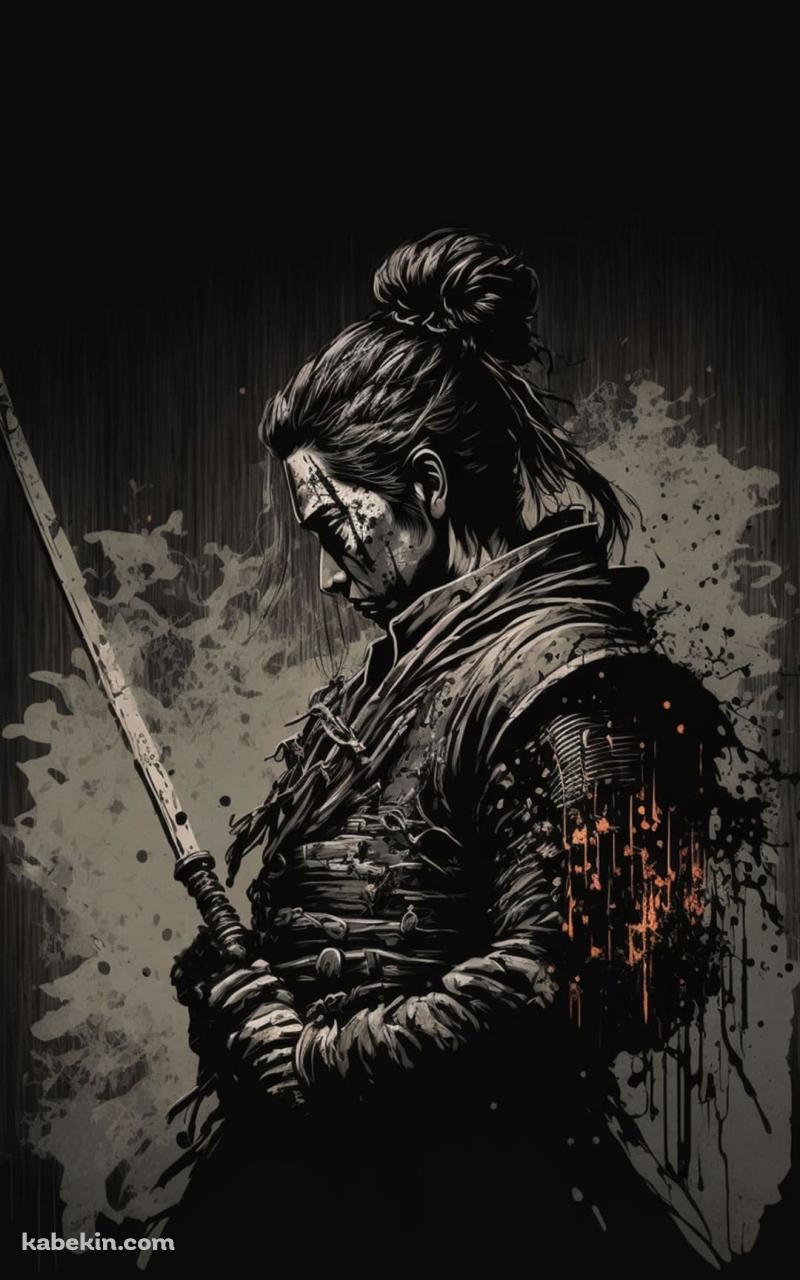 黒い侍 / 武士 / かっこいい / 日本のAndroidの壁紙(800px x 1280px) スマホ用