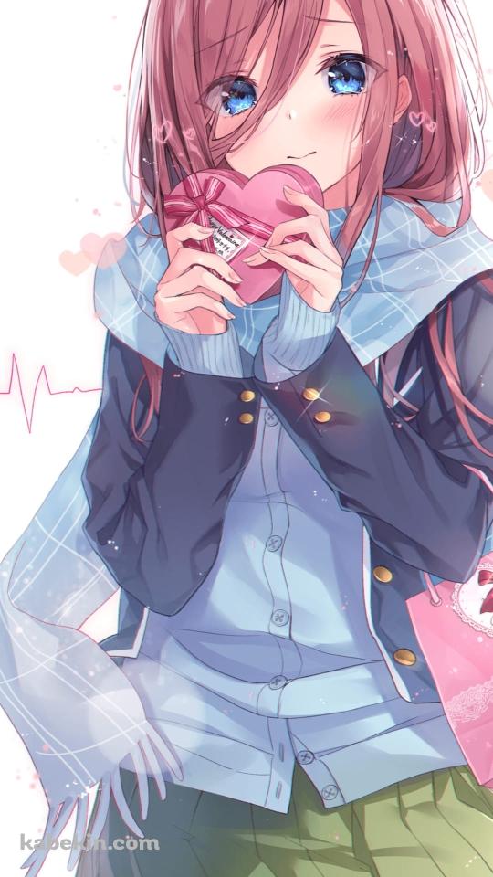 中野 三玖 / 五等分の花嫁 / バレンタイン / ファンアートのAndroidの壁紙(540px x 960px) スマホ用