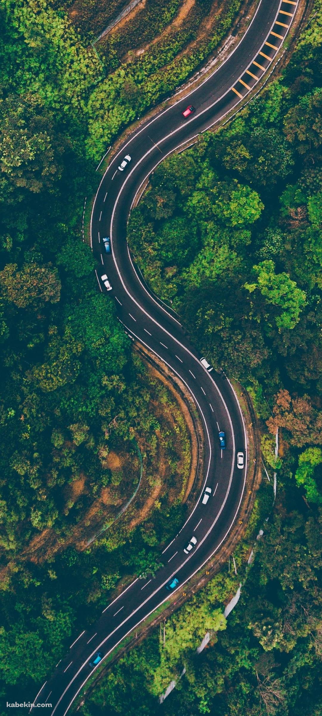 夏油高原スキー場へ続く道路 / 岩手県のAndroidの壁紙(1080px x 2400px) スマホ用