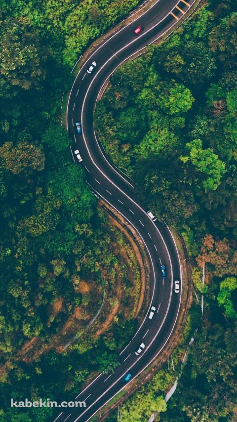 夏油高原スキー場へ続く道路 / 岩手県のAndroidの壁紙(480px x 854px) スマホ用