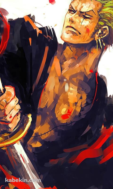 めちゃくちゃかっこいいロロノア・ゾロ / ONE PIECE / ラフスケッチのAndroidの壁紙(480px x 800px) スマホ用