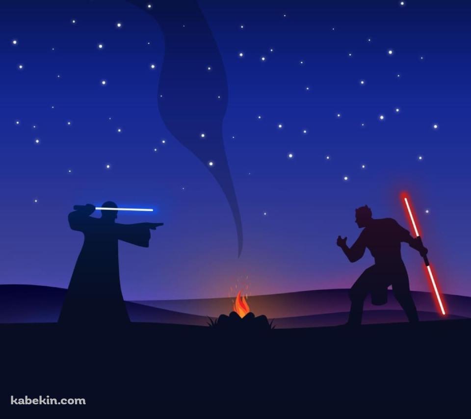 スターウォーズ / ルーク・スカイ・ウォーカー VS ダース・ベイダーのAndroidの壁紙(960px x 854px) スマホ用
