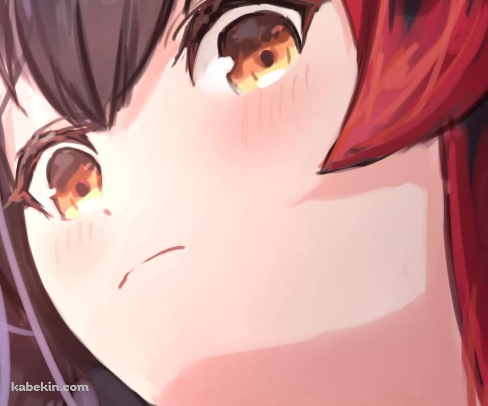 大神ミオの顔のアップ / ファンアート / バーチャルYouTuber / ホロライブのAndroidの壁紙(960px x 800px) スマホ用