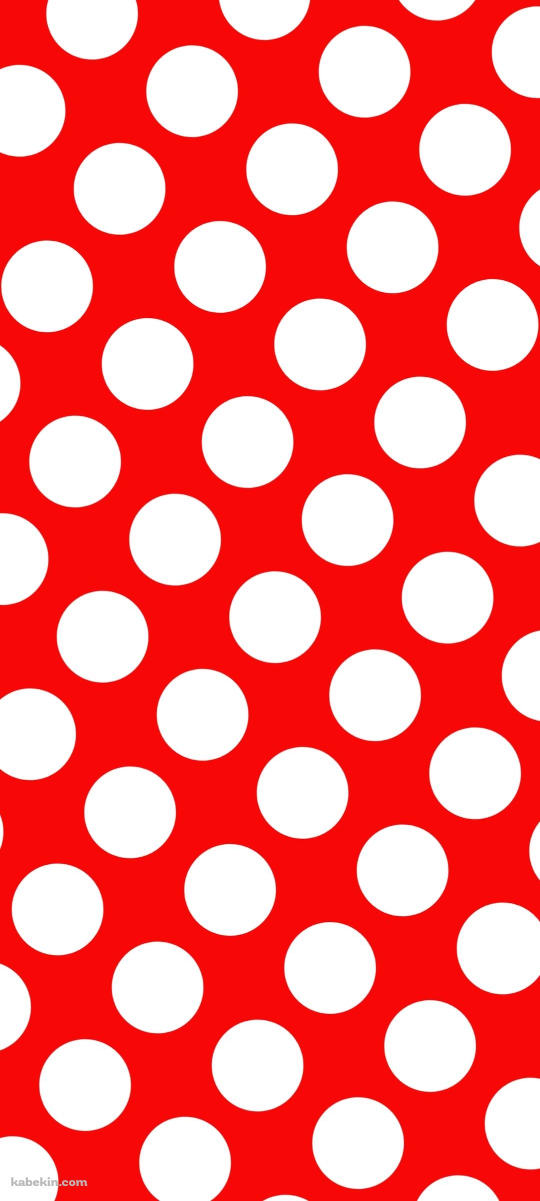 赤い水玉 / ドット柄のAndroidの壁紙(1080px x 2400px) スマホ用