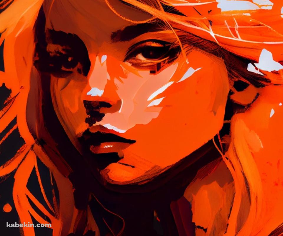 オレンジの少女 / 外国人のAndroidの壁紙(960px x 800px) スマホ用