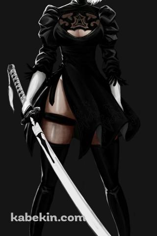 2B / ニーア・オートマタ / ファンアートのAndroidの壁紙(320px x 480px) スマホ用