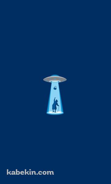 UFOに連れ去られるおばあちゃんのAndroidの壁紙(360px x 592px) スマホ用