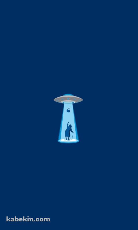 UFOに連れ去られるおばあちゃんのAndroidの壁紙(480px x 800px) スマホ用