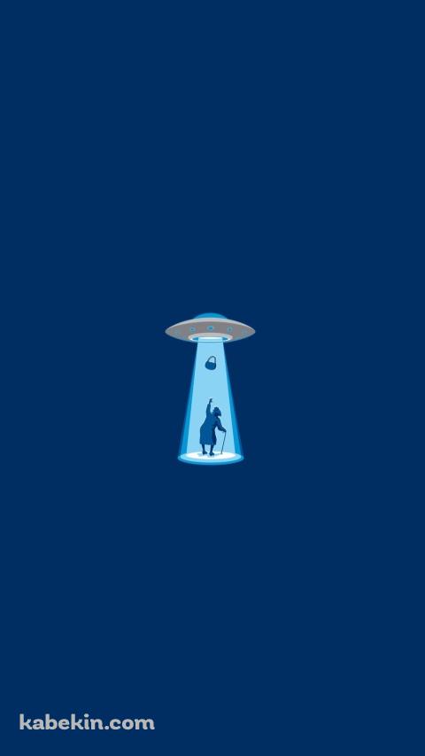 UFOに連れ去られるおばあちゃんのAndroidの壁紙(480px x 854px) スマホ用