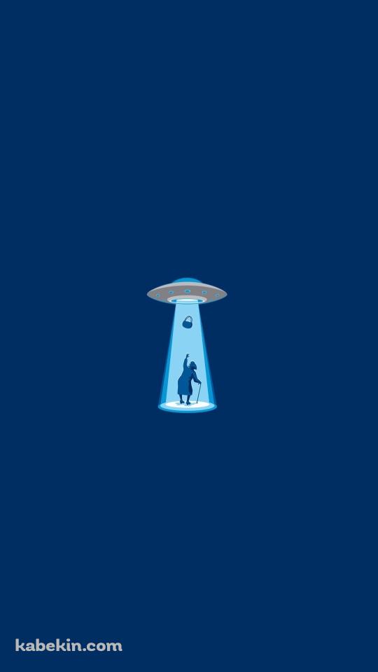 UFOに連れ去られるおばあちゃんのAndroidの壁紙(540px x 960px) スマホ用