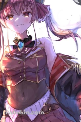 かわいい宝鐘マリン / バーチャルYouTuber / ホロライブのAndroidの壁紙(320px x 480px) スマホ用