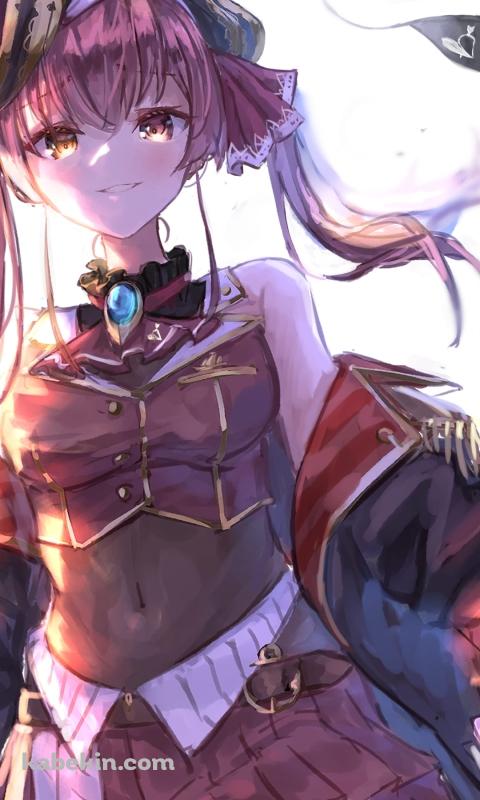 かわいい宝鐘マリン / バーチャルYouTuber / ホロライブのAndroidの壁紙(480px x 800px) スマホ用