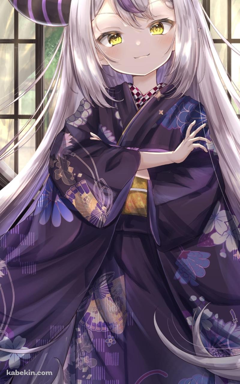 着物を着たラプラス・ダークネス / バーチャルYouTuber / ホロライブのAndroidの壁紙(800px x 1280px) スマホ用