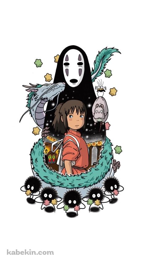 千と千尋の神隠し / ハク / 坊ネズミ / まっくろくろすけ / ススワタリ / ジブリのAndroidの壁紙(480px x 854px) スマホ用