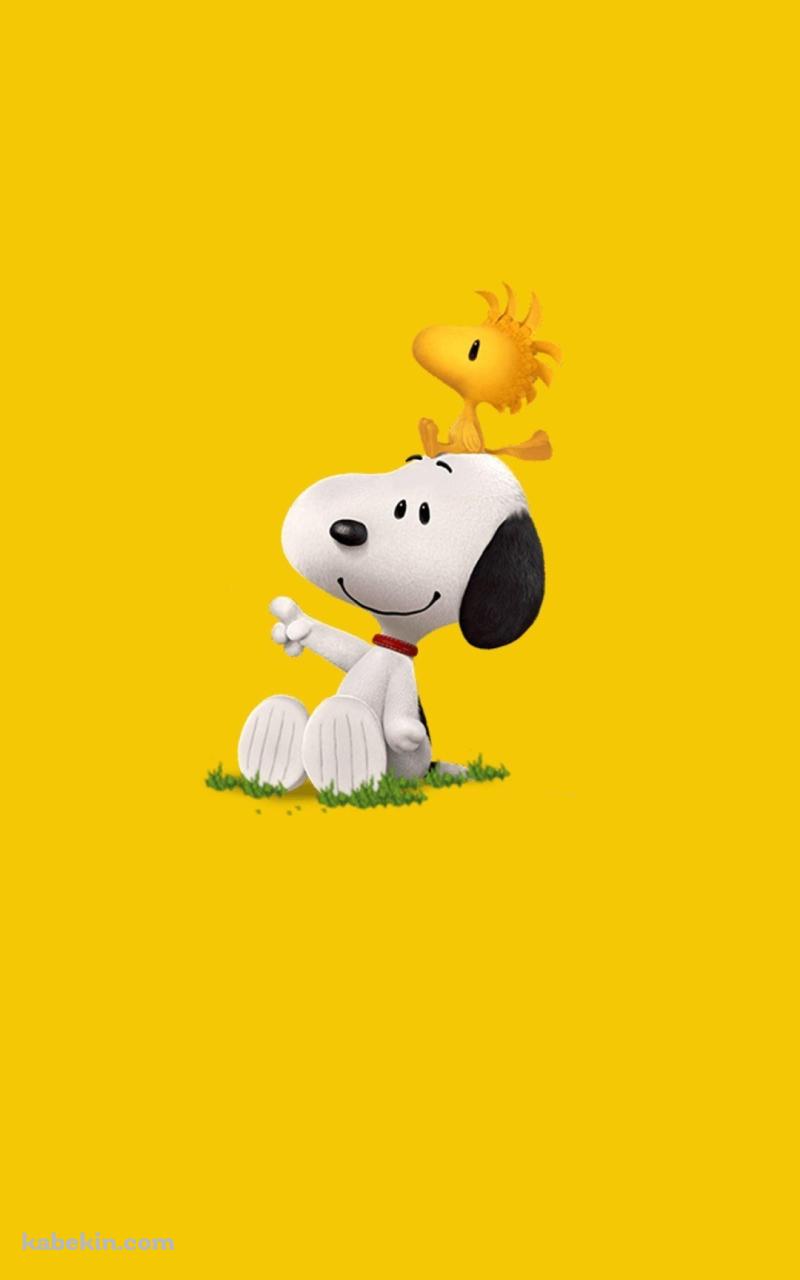 かわいいスヌーピー / Snoopy / 黄色のAndroidの壁紙(800px x 1280px) スマホ用