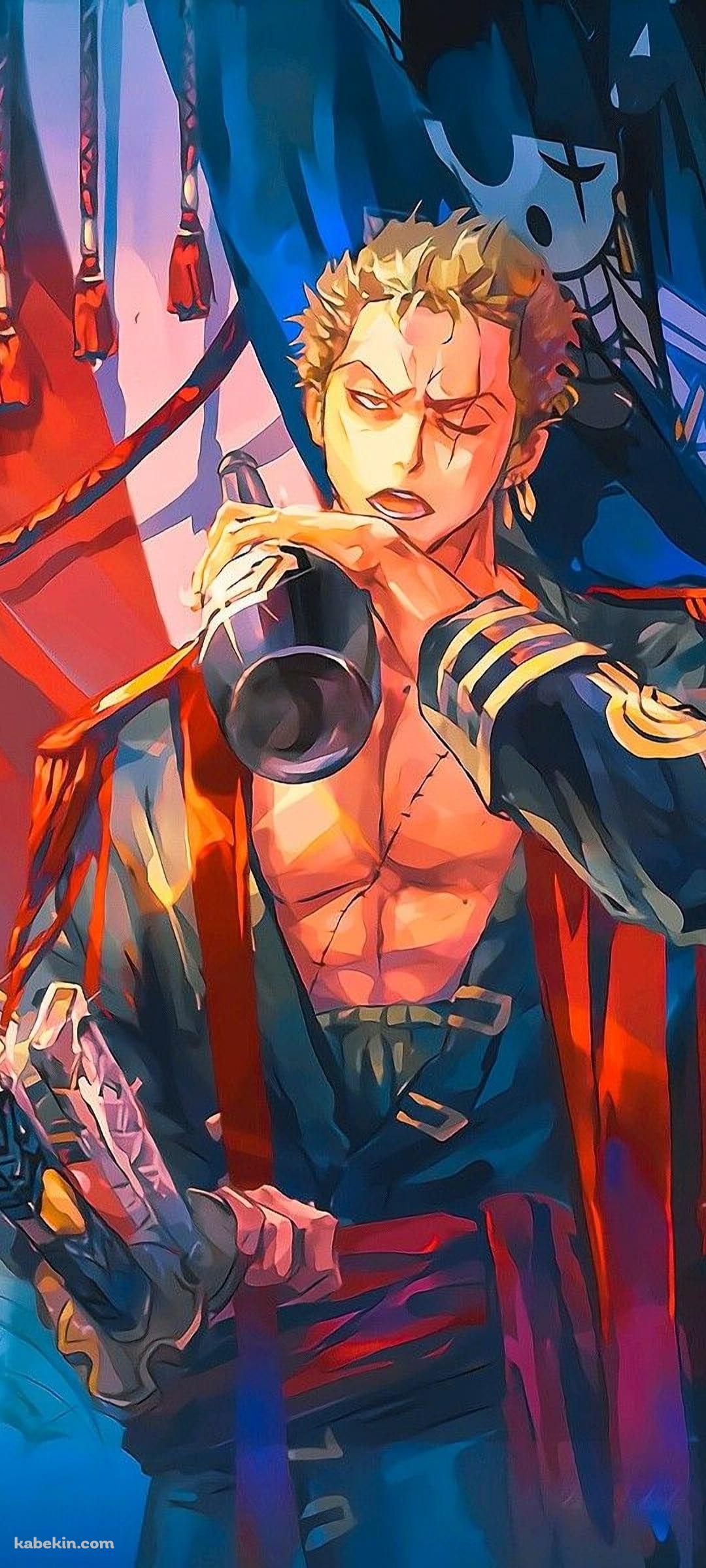 酒を飲むロロノア・ゾロのAndroidの壁紙(1080px x 2400px) スマホ用