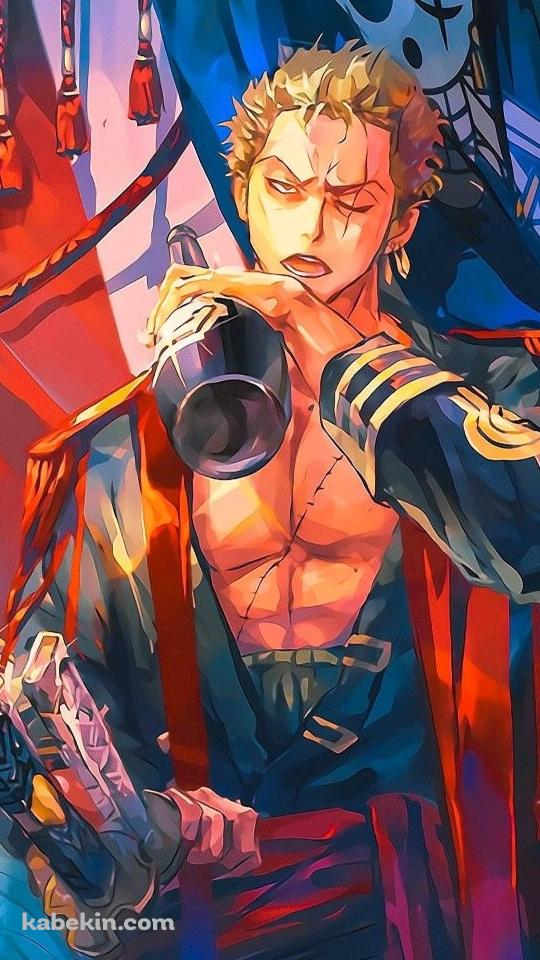 酒を飲むロロノア・ゾロのAndroidの壁紙(540px x 960px) スマホ用